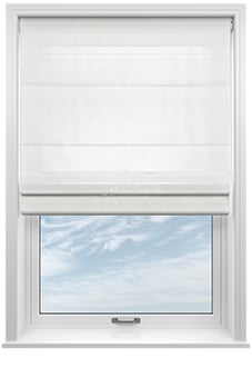 Teramo Voile, Balmy White - Motorised Roman Blind